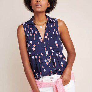 Anthropologie Maeve Whimsical Hot Air Balloon Blouse - Women's Extra Small